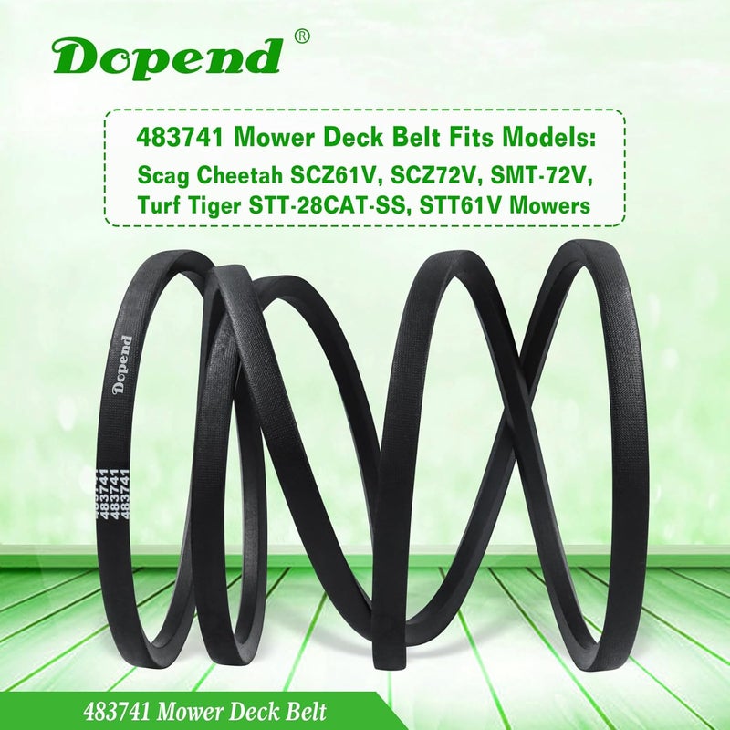 Dopend 483741 Mower Deck Belt 5/8'' x 137'' for Scag Cheetah SCZ61V, SCZ72V, Turf Tiger STT-28CAT-SS, STT61V, SMT-72V with 61 inch Deck, Replaces 483741 Scag Belt - Image 5